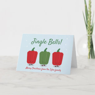 Jingle Bell Peppers Pun Kerstmis Feestdagen Kaart