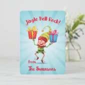 Jingle Bell Rock Elf met cadeaukaart (Staand voorkant)