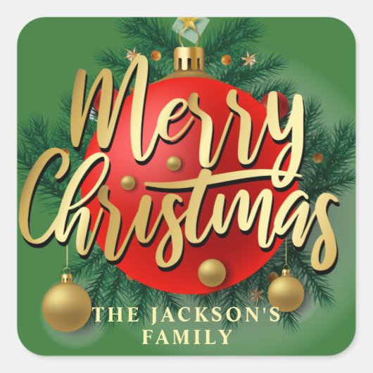 Jingle Bell Rock - Kerstmis Vierkante Sticker (Voorkant)