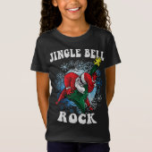 Jingle Bell Rock Santa speelt gitaar kerst Fu T-shirt (Voorkant)