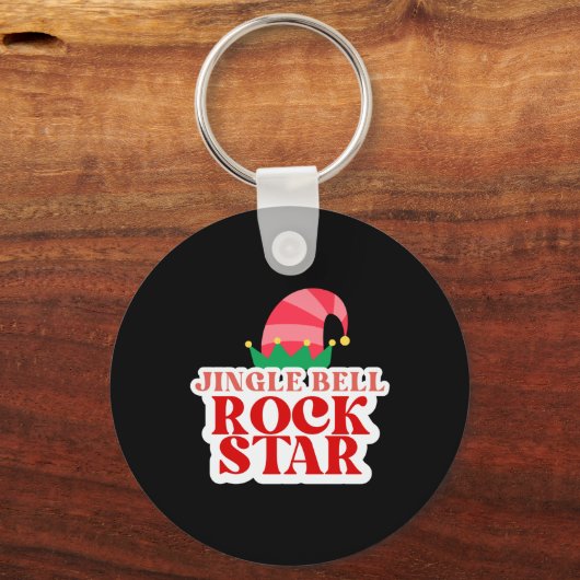 Jingle Bell Rock Star Black Christmas Toddler T Sh Sleutelhanger (Voorkant)