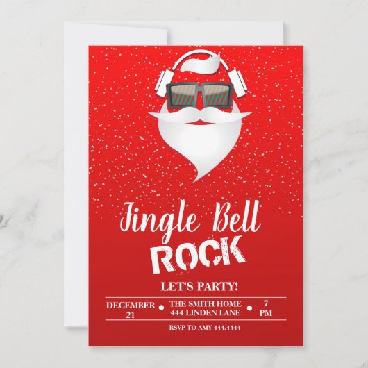 Jingle Bell Rock - Uitnodiging voor Kerstmis (Voorkant)