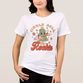 Jingle Bell Rockin retro muzikale kerstboom Tri-Blend Shirt