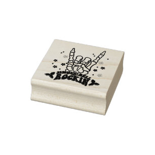 Jingle Bell Rockin Skelet Handstempel Rubberstempel