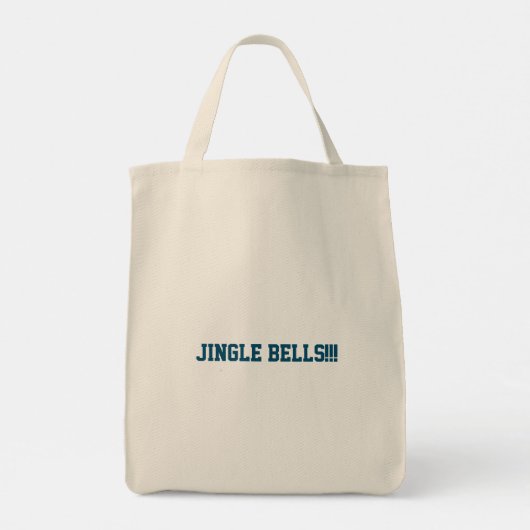 Jingle Bell Tekst Naam Gedrukt Kruidenier Geschenk Tote Bag (Achterkant)