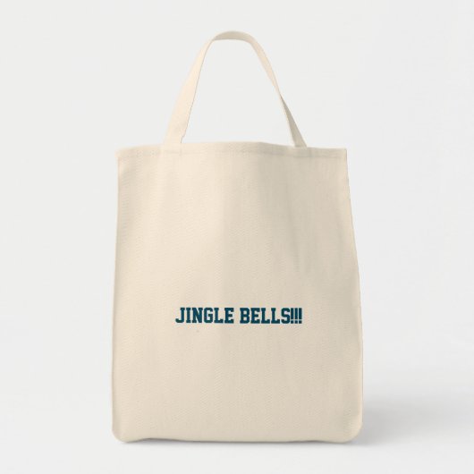 Jingle Bell Tekst Naam Gedrukt Kruidenier Geschenk Tote Bag (Voorkant)