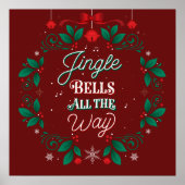Jingle Bells All The Way Affiche de Noël 24x24 (Devant)