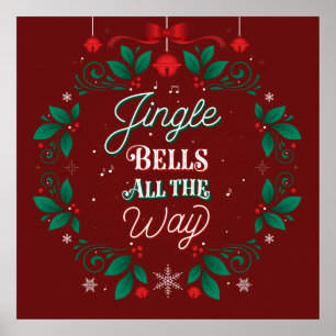 Jingle Bells All-Way kerstPoster 24x24 Poster