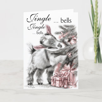 Jingle Bells - Baby Goat Christmas Feestdagen Kaart