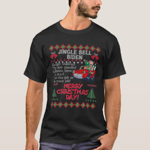 Jingle Bells Biden Smells Santa Trump Ugly Christm T-shirt