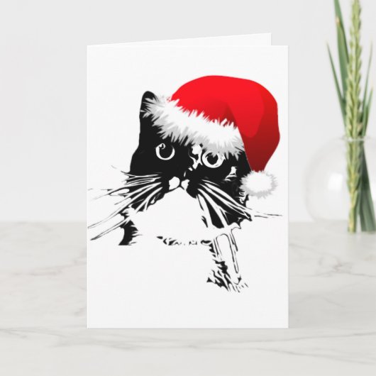 "Jingle Bells" Cat Christmas Kaart (Voorkant)