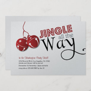 Jingle Bells Christmas Holiday Invitation card