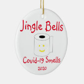 Jingle Bells, Covid-19 Smells Kerstmis Keramisch Ornament (Rechts)