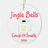 Jingle Bells, Covid-19 Smells Kerstmis Keramisch Ornament (Links)