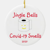 Jingle Bells, Covid-19 Smells Kerstmis Keramisch Ornament (Achterkant)