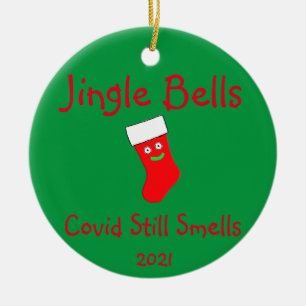 Jingle Bells, Covid Sent Toujours Ornement En Cér