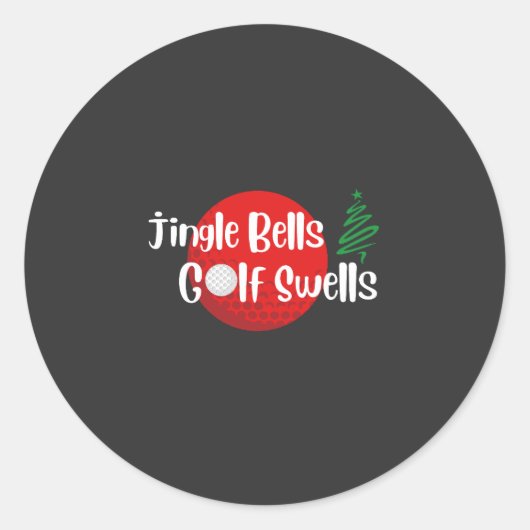Jingle Bells en Golf Zwells Ronde Sticker (Voorkant)