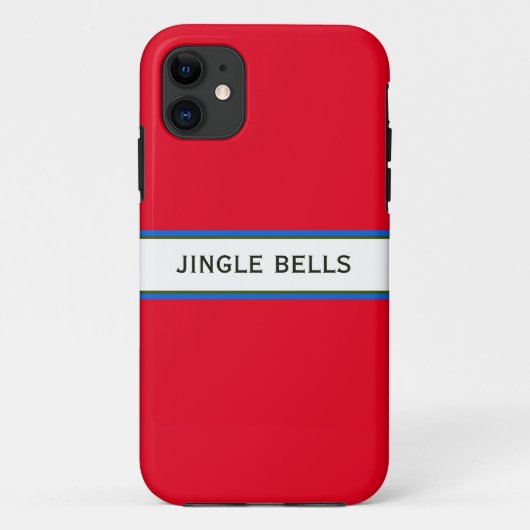 JINGLE BELLS Feestelijke Moderne Rode Witte Strepe Case-Mate iPhone Case (Achterkant)