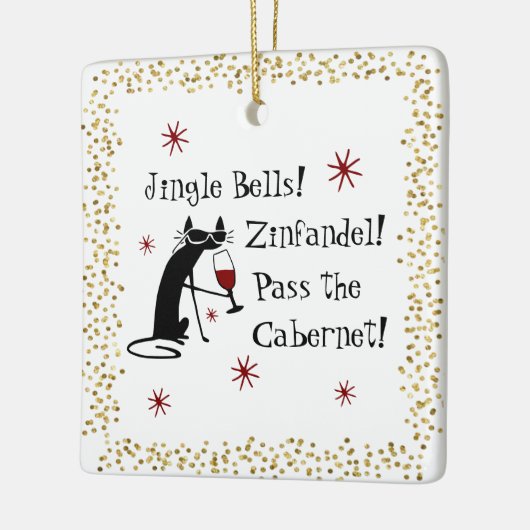 Jingle Bells Funny Kerstwijn Quote Keramisch Ornament (Links)