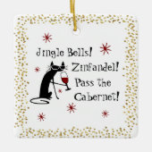 Jingle Bells Funny Kerstwijn Quote Keramisch Ornament (Voorkant)