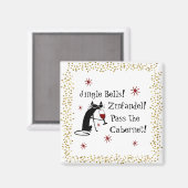Jingle Bells Funny Kerstwijn Quote Magneet (Voorkant / Achterkant)
