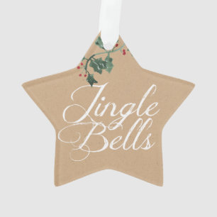 Jingle Bells Holly Holiday Acrylornament Ornament