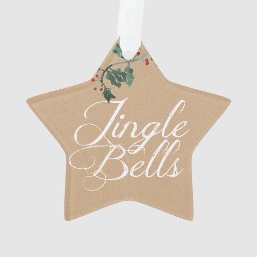 Jingle Bells Holly Ornement acrylique de vacances (dos)