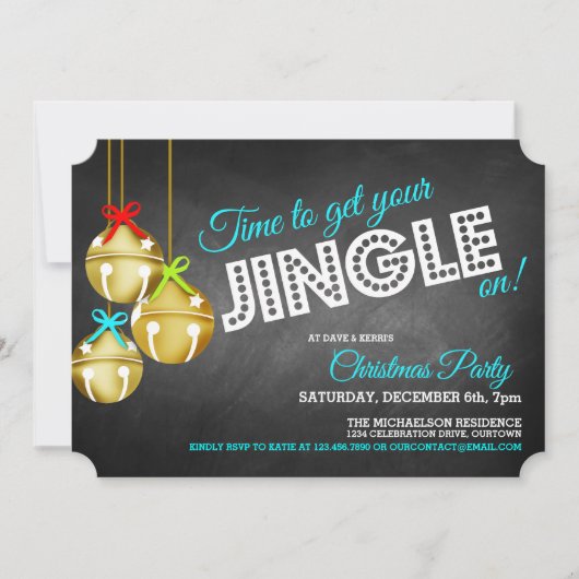 Jingle Bells Invitation de Noël (Devant)