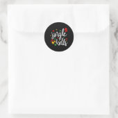 Jingle Bells Jingle helemaal Kerstcadeau Kerstmis Ronde Sticker (Tas)