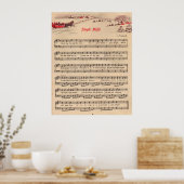 Jingle Bells  kerstblad Music Poster (Keuken)