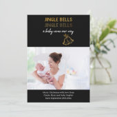Jingle Bells Photo Holiday Birth Aankondiging (Staand voorkant)