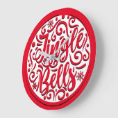 Jingle bells rode witte typografie kerstliedje grote klok (Hoek)