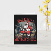 Jingle Bells Shotgun Shells Grappige Kerstman Mann Kaart (Gele Bloem)