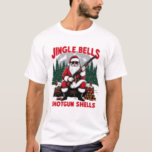 Jingle Bells Shotgun Shells Kerst Grappige Kerstma T-shirt