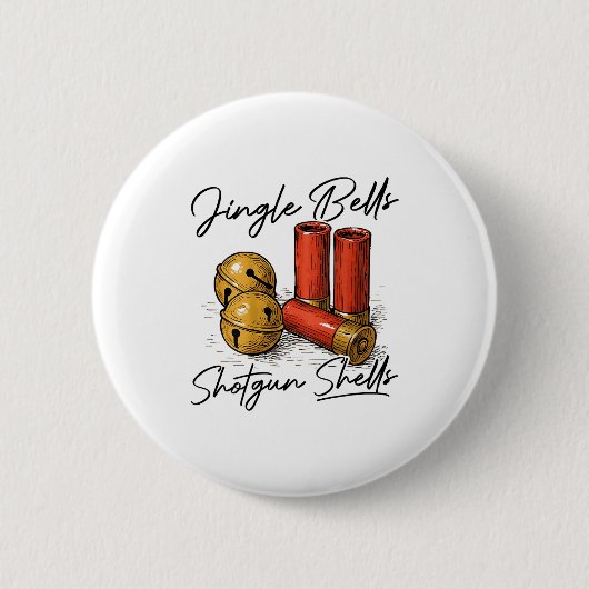 Jingle Bells Shotgun Shells (on Back)  Ronde Button 5,7 Cm (Voorkant)