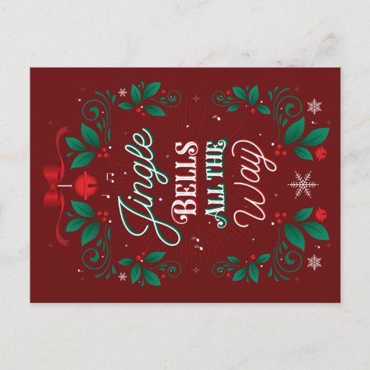 Jingle Bells Tout Le Chemin Carte Postale De Noël (Devant)