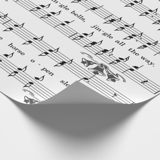 Jingle Bells vel Music-kerstpapier voor kerstkaart Cadeaupapier (Hoek)
