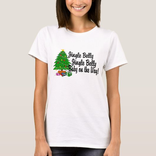 Jingle Belly Baby Op weg naar moederschap T-shirt (Voorkant)
