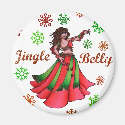 Jingle Belly Dancer Originele Kunst Magneet (Voorkant)