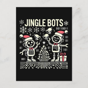 Jingle Bots Feestelijke vakantie Robots met Santa  Briefkaart