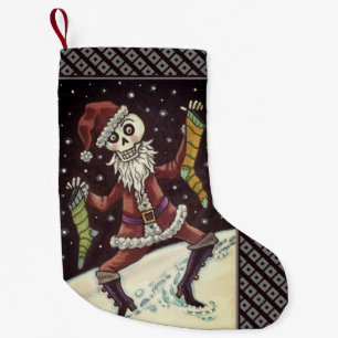 JINGLE BOTTEN SANTA, HOLIDAY SKELETON, SPOOKY KLEINE KERSTSOK