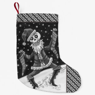 JINGLE BOTTEN SANTA, HOLIDAY SKELETON, SPOOKY KLEINE KERSTSOK