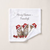 Jingle Cats Meowy Noël Personnalisé (Gant de toilette)