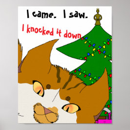 Jingle Claws Christmas Kids Holiday Art Poster