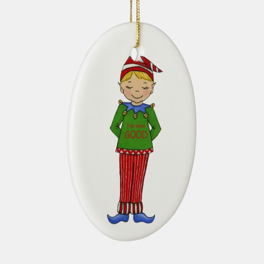 Jingle Elves "Goody" Keramisch Ornament (Rechts)