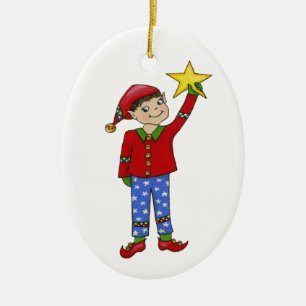 Jingle Elves "McNaughty" Keramisch Ornament