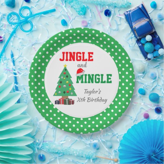 Jingle en Mingle Birthday Papieren Bordje (Feest)