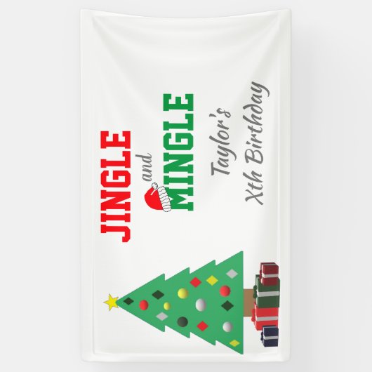 Jingle en Mingle Birthday Spandoek (Verticaal)