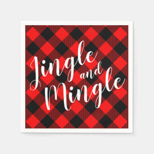 Jingle en Mingle Buffalo Plaid Holiday Party Servet
