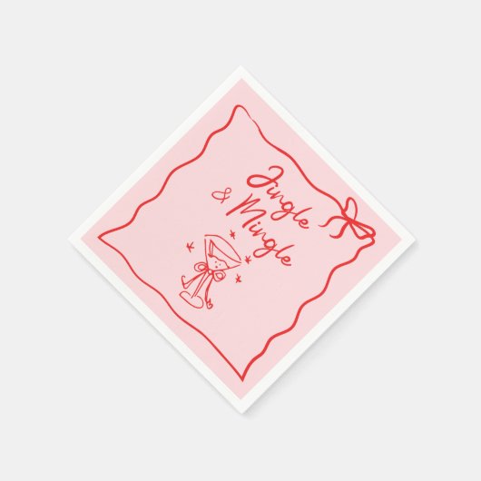 Jingle en Mingle Handgetrokken Kerstfeest Servet (Hoek)